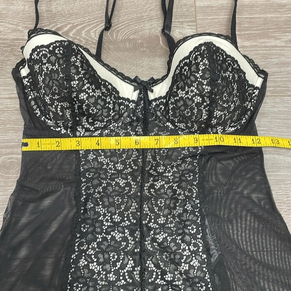 Victoria’s Secret Slip Dress Lingerie Sheer Lace Lined Demi Bra Bustier 36D - Picture 10 of 16